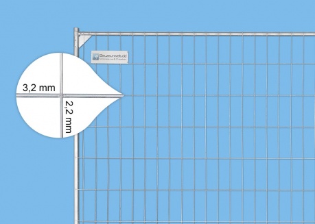 BAUZAUNWELT 11 kg - Eckverstärkung - 3,5 x 2,0 m Mobilzaun eco